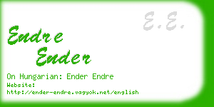 endre ender business card